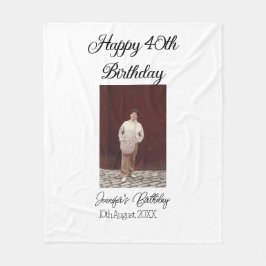 Cobertor De Velo Aniversário de 40 anos feliz, simples e simples