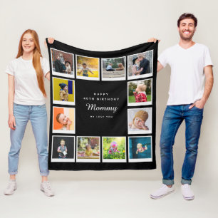 Cobertor De Velo aniversário de 40 anos Mamãe Colagem de Fotograf