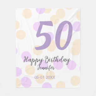 Cobertor De Velo aniversário de 50 anos adicionar nome data roxo la