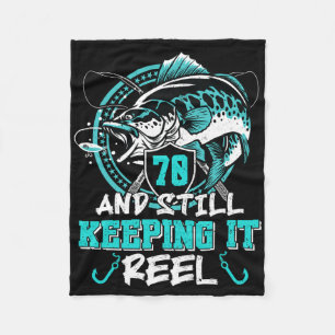 Cobertor De Velo Aniversário de 70 anos de pesca engraçado 70 ainda