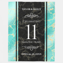 Cobertor De Velo Aniversário de Casamento da 11 Turquesa Elegante