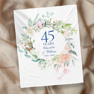 Cobertor De Velo Aniversário de Casamento de 45 a 65 anos Aquarela 