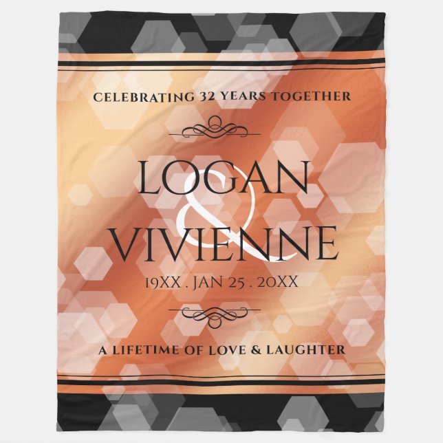 Cobertor De Velo Aniversário de Casamento de Bronze, 8° aniversário (Frente)