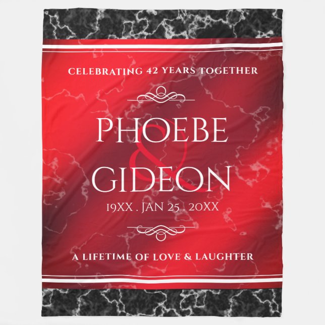 Cobertor De Velo Aniversário de Casamento do Elegante 42º Jasper (Frente)