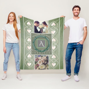 Cobertor De Velo "Aniversário de casamento feliz " 2 fotos feitas