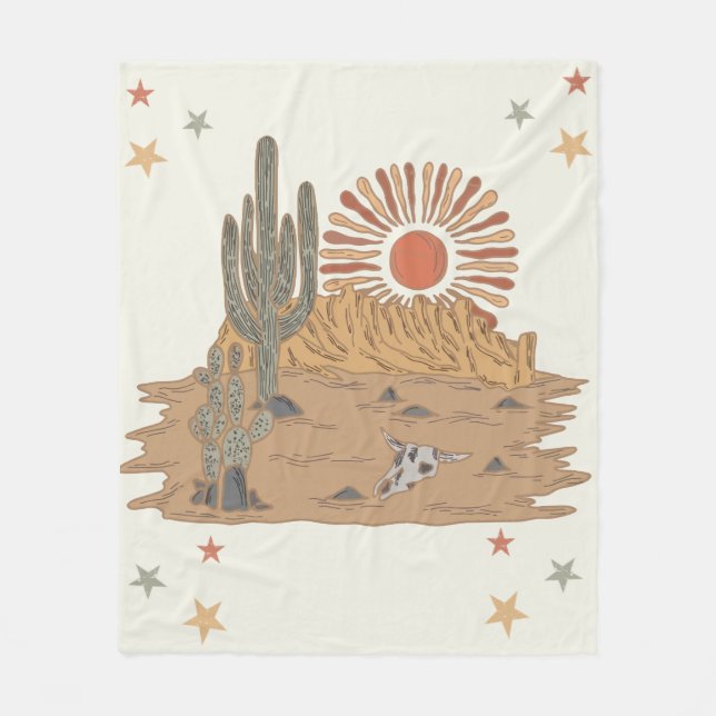 Cobertor De Velo Aniversário do Cowboy do País Ocidental (Frente)