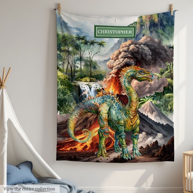 Cobertor De Velo Aniversário do Dinossaur Blanket Gift Boys (Prehistoric Dinosaur Blanket Gift for Boys Birthday)