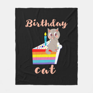 Cobertor De Velo Aniversário do Gato - aniversário da cinza kawaii