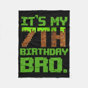 Cobertor De Velo Aniversário É meu 7 Aniversário Gamer Pixel Numb