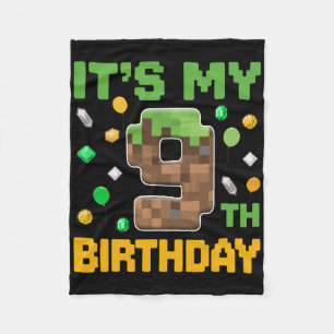 Cobertor De Velo Aniversário É o meu nono aniversário Gamer Pixel N