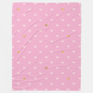 Cobertor De Velo Aniversário Sweet Pink Gold Hearts