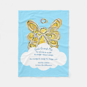 Cobertor De Velo Anjo Amarelo Deus me conceda quimio em branco