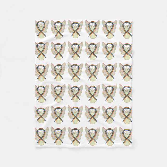 Cobertor De Velo Anjo Arco-Íris Sensibilização Fita Coberturas Soft (Frente)