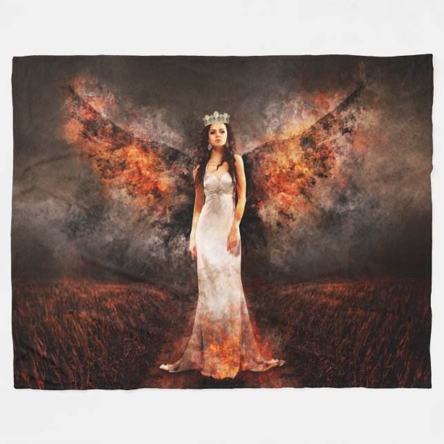 Cobertor De Velo Anjo Negro Personalizável (Frente (Horizontal))
