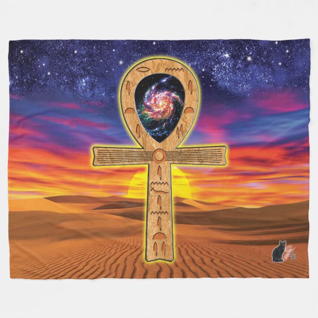 Cobertor De Velo Ankh Fleece Blanket (Frente (Horizontal))
