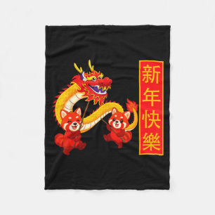 Cobertor De Velo Ano do Cavalo Panda Dança do Dragão Ano Novo Chinê