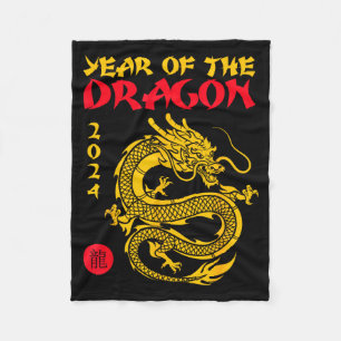 Cobertor De Velo Ano do Dragão 2024 Ano Novo Chinês Ano Novo Lunar