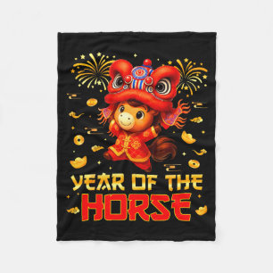 Cobertor De Velo Ano do Leão Dança do Cavalo Ano Novo Lunar Chinês
