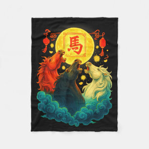 Cobertor De Velo Ano Novo Chinês 2026 Ano do Cavalo Ano Novo Lunar