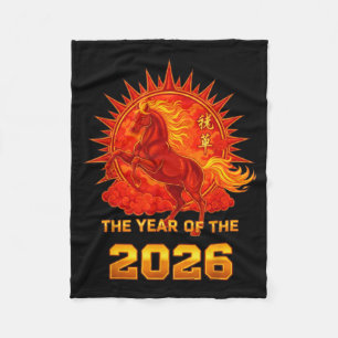 Cobertor De Velo Ano Novo Chinês 2026 do Cavalo de Fogo Homens Mulh