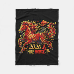 Cobertor De Velo Ano Novo Chinês do Cavalo 2026 Cavalo de Fogo Chin