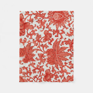 Cobertor De Velo Anterior Flor Chinês Vintage Fleece Blanket