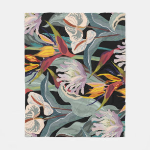 Cobertor De Velo Anthurium Strelitzia: Esplendor Tropical Vintage.