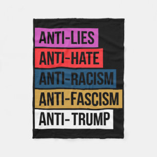 Cobertor De Velo Anti-Ódio Mentira Racismo Fascismo Resiste Trump P