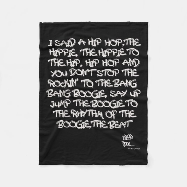 Cobertor De Velo Antiga Faculdade Rap Hip Hop Merch Lyric Cotação 8 (Frente)