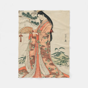 Cobertor De Velo Antiga Madeira japonesa desenhando com mulher