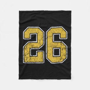 Cobertor De Velo Antigo Dourado Black White Sports Número 26 Jersey