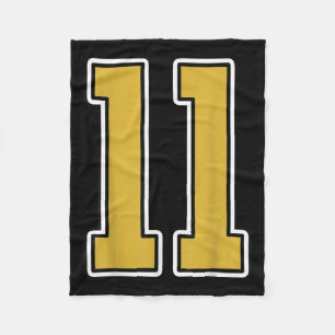 Cobertor De Velo Antigo Dourado Black White Srts Número 11 Jersey U