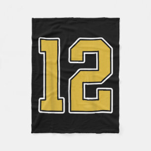 Cobertor De Velo Antigo Dourado Black White Srts Número 12 Jersey U