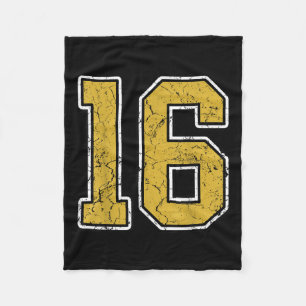 Cobertor De Velo Antigo Dourado Black White Srts Número 16 Jersey U