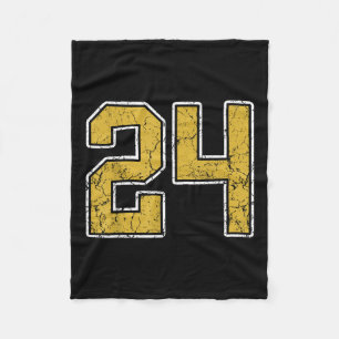 Cobertor De Velo Antigo Dourado Black White Srts Número 24 Jersey U