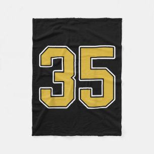 Cobertor De Velo Antigo Dourado Black White Srts Número 35 Jersey U