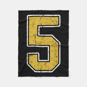 Cobertor De Velo Antigo Dourado Black White Srts Número 5 Jersey Un