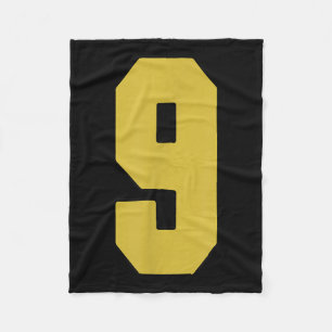 Cobertor De Velo Antigo Dourado Número 9 jogador Jersey Uniforme #9