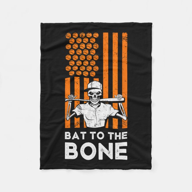 Cobertor De Velo Ao Esqueleto Bone Halloween Do Baseball Beball B (Frente)