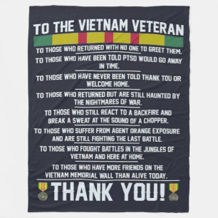 COBERTOR DE VELO AO VIETNAME VETERAN, OBRIGADO