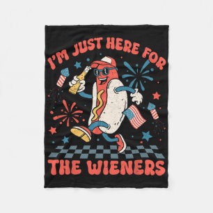 Cobertor De Velo Apenas Aqui Para Os Wieners 4 De Julho Patriótico