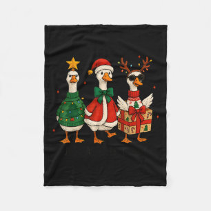 Cobertor De Velo Apenas Ganso Alegre Natal Papai Noel Rena Xmas Árv