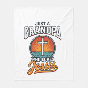 Cobertor De Velo Apenas um avô que ama Jesus Camisa Vintage Cruz