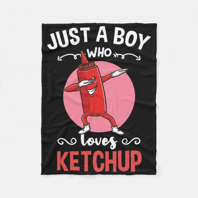 Cobertor De Velo Apenas um garoto que ama ketchup  (Frente)