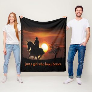 Cobertor De Velo apenas uma garota que adora cavalos