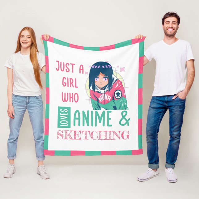 Cobertor De Velo Apenas uma garota que ama animação e esboço (In Situ)