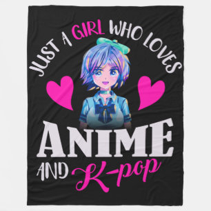 Cobertor De Velo Apenas Uma Garota Que Ama Anime e K-Pop