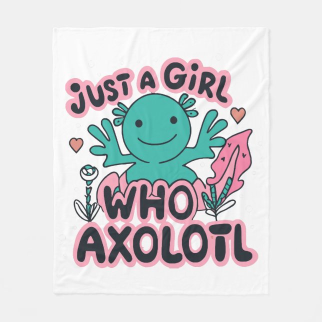Cobertor De Velo apenas uma garota que ama Axolotl (Frente)