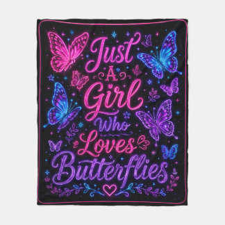 Cobertor De Velo Apenas Uma Garota Que Ama Borboletas Floral Escuro