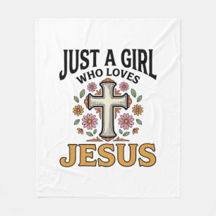 Cobertor De Velo Apenas uma Garota que Ama Jesus Camisa de Cruz Flo